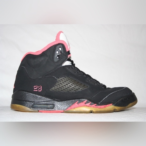 jordan retro 5 pink and black